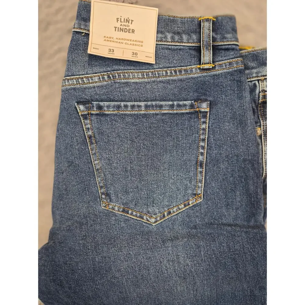 NWT Flint and Tinder Jeans Men's Size 33x30 Medium Wash Slim Fit (1207)
